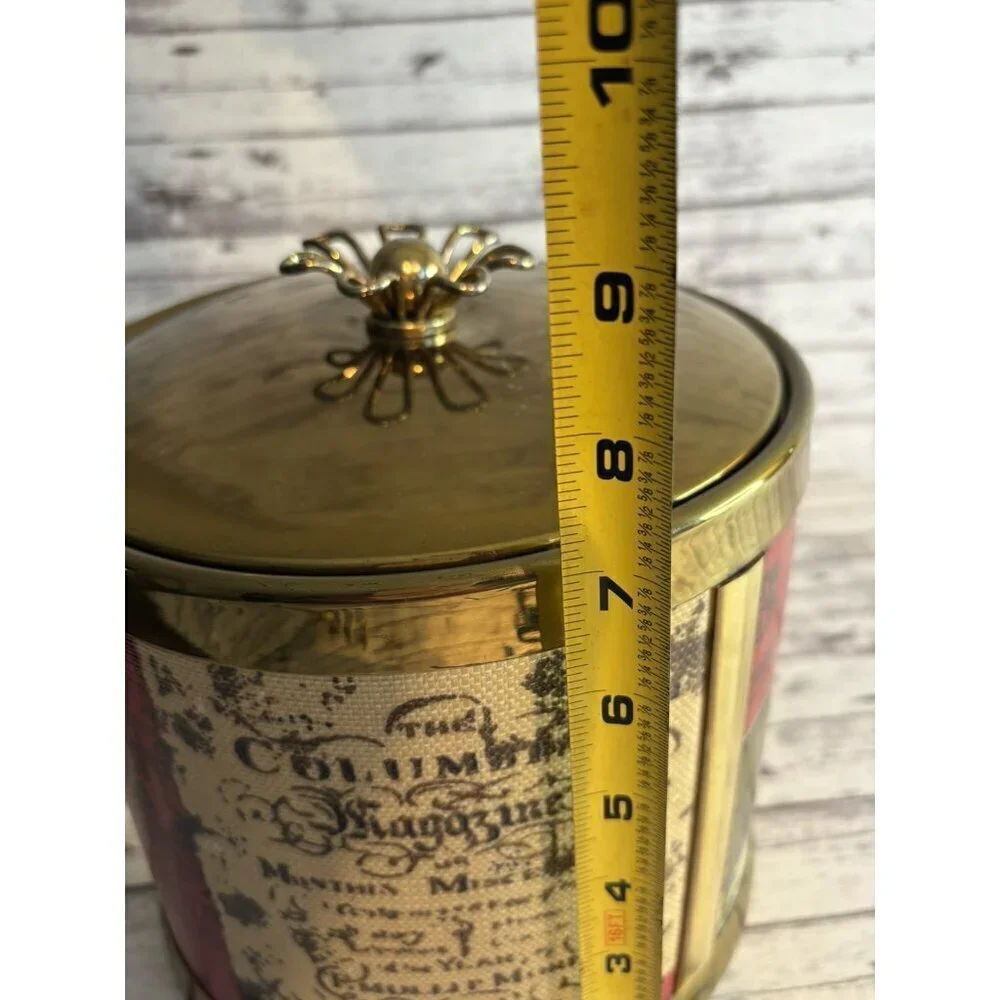 Vintage Serv-Master Creations Ice Bucket Gold Brass Tone Barware MCM Mid Century